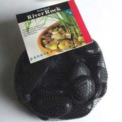 Polished River Rock Decor Black