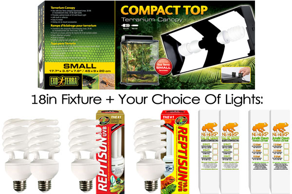 Plant Lights For Exo Terra Compact Top 18in For 12x12x18 Terrarium