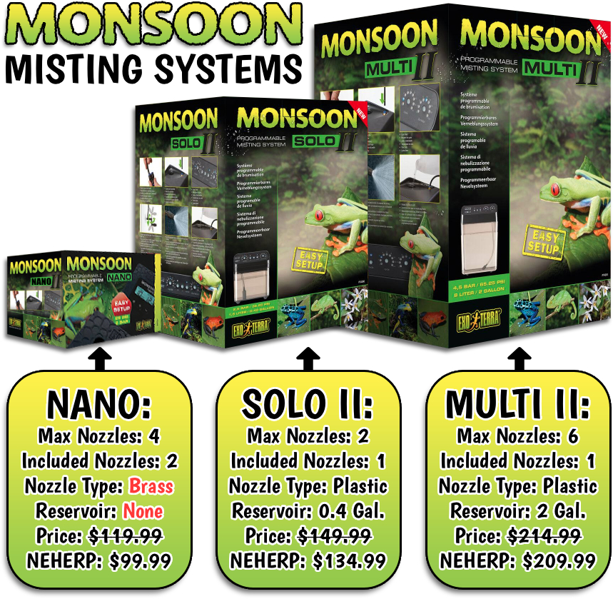 Exo Terra Monsoon Misting Systems For Bioactive Terrariums