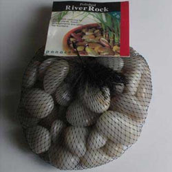 Polished River Rock Decor White