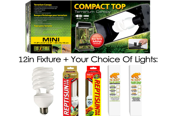 Plant Lights For Exo Terra Compact Top 12in For 15G Vert. Terrarium