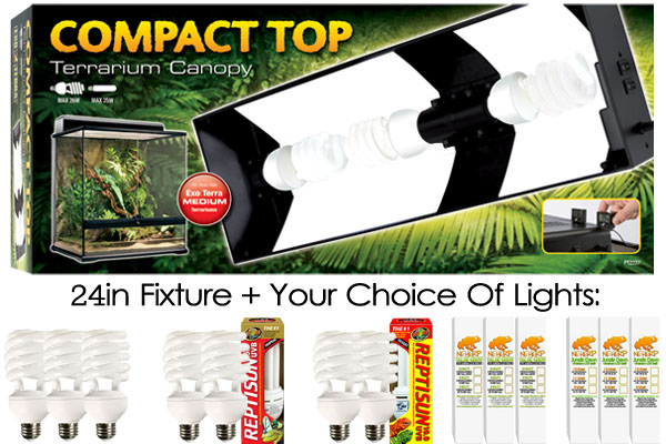 Plant Lights For Exo Terra Compact Top 24in For 18x18x36 Terrarium