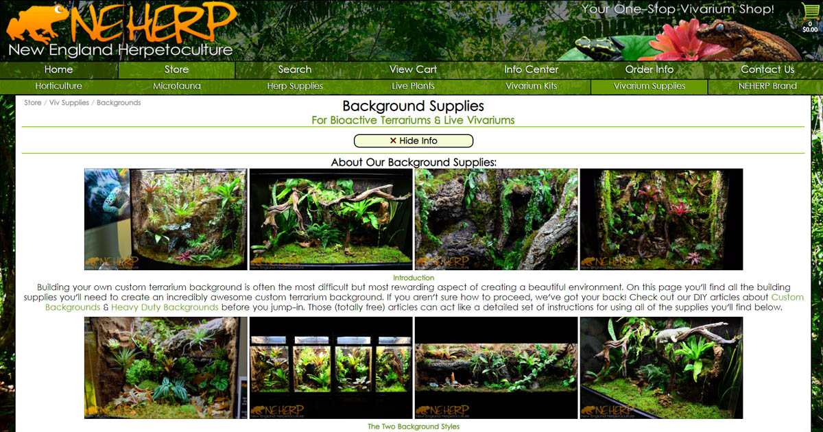 Custom Background Supplies For Bioactive Terrariums NEHERP Your One