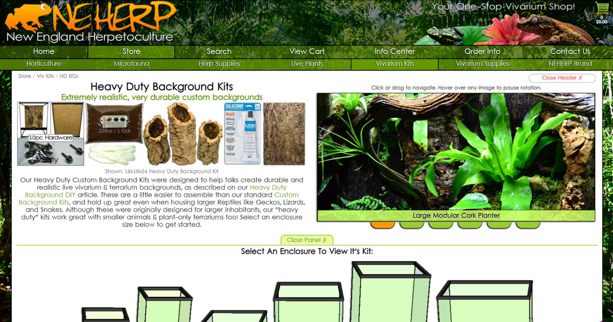 Custom Heavy Duty Background Kits For Live Vivariums, Bioactive
