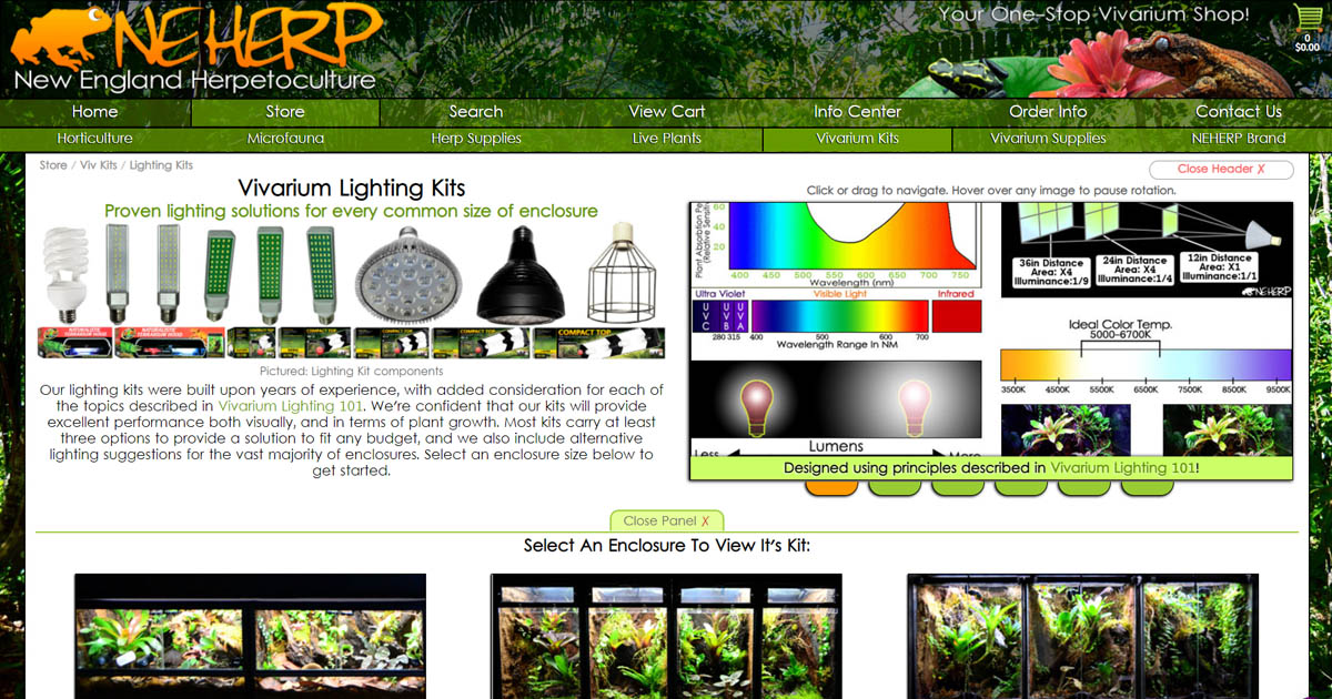Plant Lighting Kits For Bioactive Terrariums and Live Vivariums