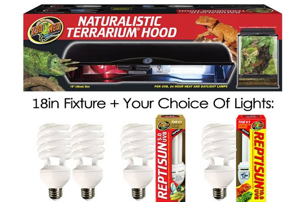 Plant Lights For Zoo Med Terrarium Hood 18in For 20GL Terrarium