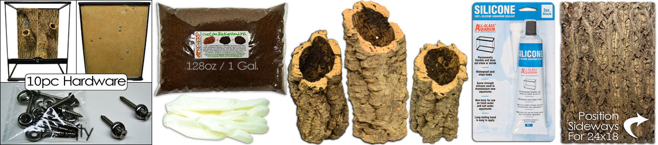 Heavy Duty Custom Terrarium Background Kit For 24x18x18