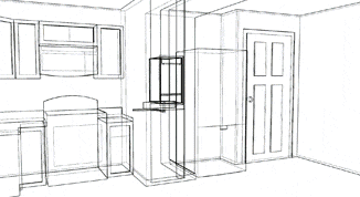Kitchen Rendering Before & After