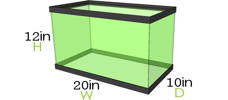 10 Gallon Aquarium Dimensions
