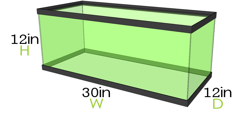 20 Gallon Long Aquarium Dimensions