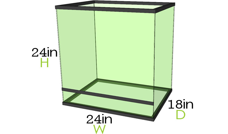 24x18x24 Terrarium Dimensions