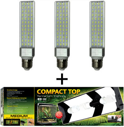 Vivarium Plant Lighting Kit For 24X18X24 Terrariums | NEHERP - Your One ...