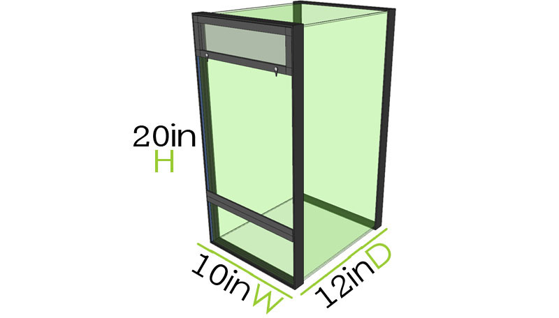 10G Vertical Aquarium Dimensions