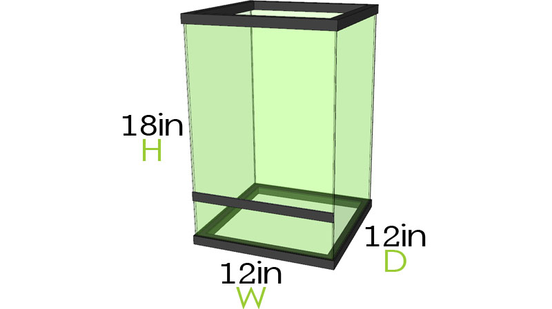 12x12x18 Terrarium Dimensions