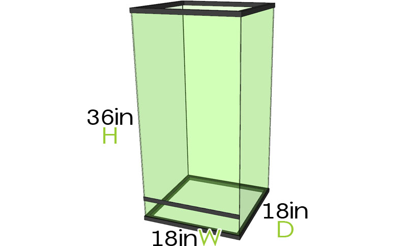 18x18x36 Terrarium Dimensions