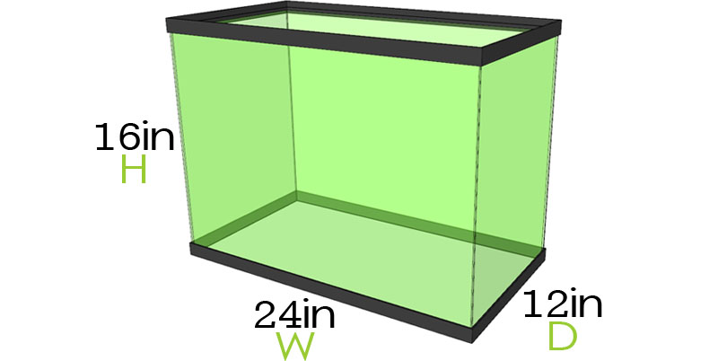 20 Gallon High Aquarium Dimensions