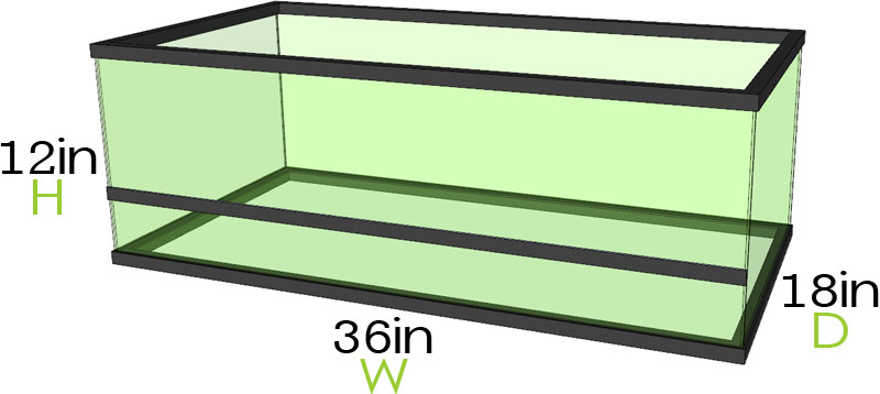 36x18x12 Terrarium Dimensions