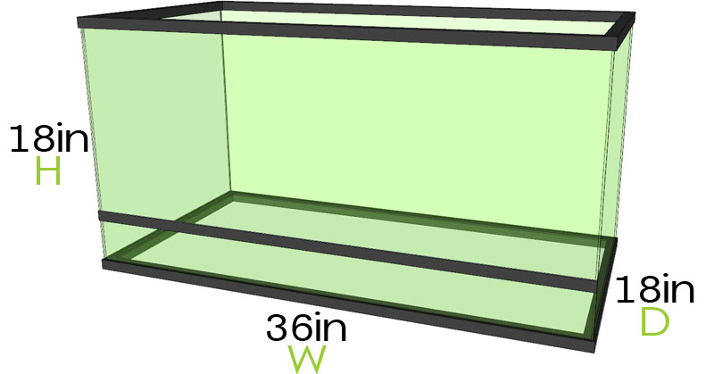 36x18x18 Terrarium Dimensions