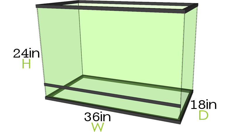 36x18x24 Terrarium Dimensions