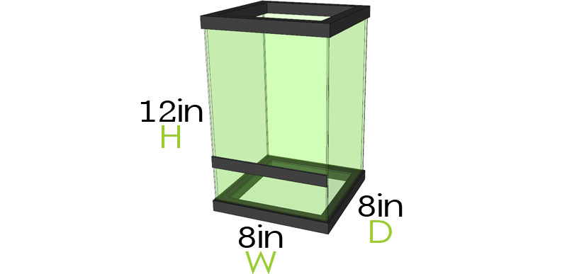 8x8x12 Terrarium Dimensions